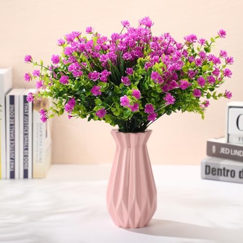 WILLBOND Artificial Flowers Outdoor UV Resistant Faux Plants 12 Pieces