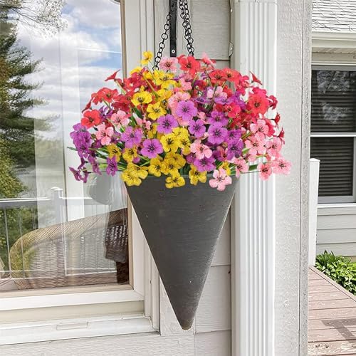 10 Pcs Artificial Flowers Set for Outdoor Decor