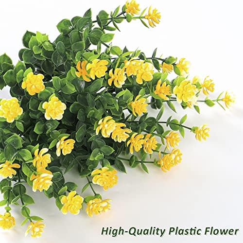 Dremisland 10 Bundles UV Resistant Fake Boxwood Flowers