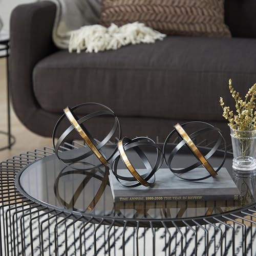 Deco 79 Black Gold Metal Sculpture Set of 3