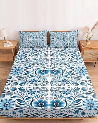 Chees D Zone Queen Fitted Sheet with Deep Pocket and 2 Pillowcases