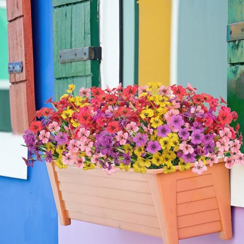 10 Pcs Artificial Flowers Set for Outdoor Decor