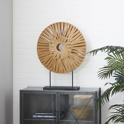 Deco 79 Coastal Rattan Decorative Sculpture with Black Stand