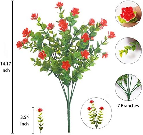 HDZWBNFY Artificial Flowers 12 Bunches UV Resistant