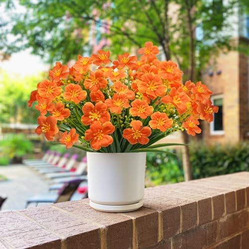 16 Pcs Artificial Fall Flowers for Outdoor Decor
