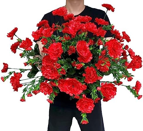 Pack of 4 Artificial Gerbera Daisy Flower Bushes Red