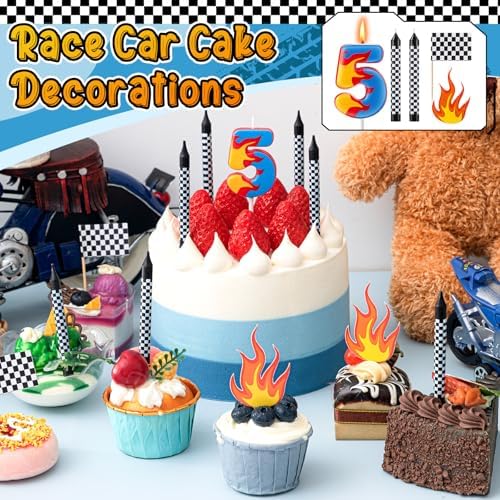 15 Pcs Racing Cars Birthday Candles Cake Decoration