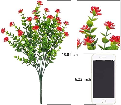 Momkids Artificial Plants Outdoor 10pcs UV Resistant Faux Greenery