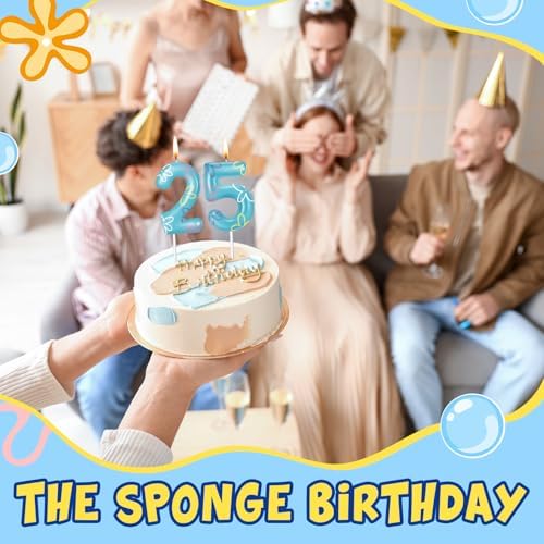 Sponge Flower Cloud Number 25 Birthday Candle