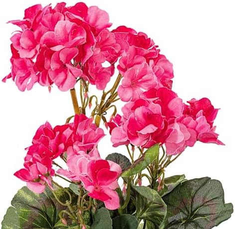 Vickerman Artificial 20 Pink Geranium Bush 4-Pack