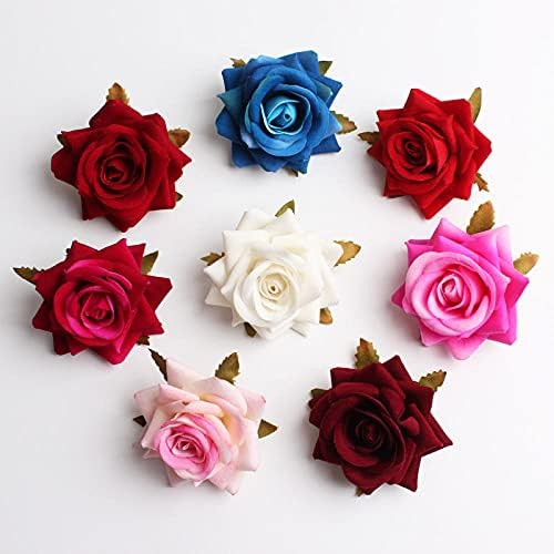 Sonze Artificial Velvet Rose 5cm 5PCS for Home Decor