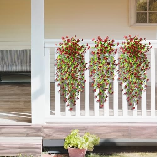 ZFProcess Artificial Hanging Daisy Flowers 2PCS UV Resistant Fall Decor