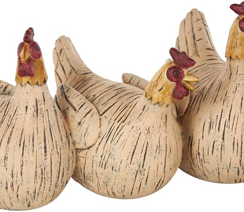 Deco 79 Polystone Chicken Statue with Gold Heads 1