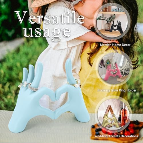 Accessoryway Blue Heart Hands Sculpture Decor
