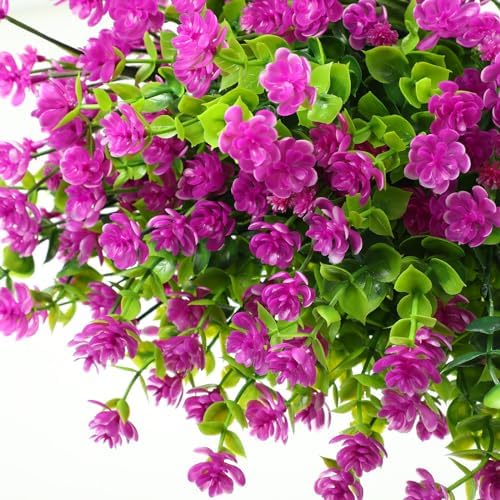WILLBOND Artificial Flowers Outdoor UV Resistant Faux Plants 12 Pieces
