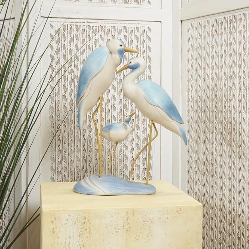 Deco 79 Polystone Bird Statue with Yellow Accents 1