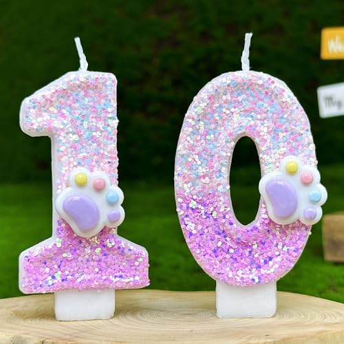 CasaPopz Dog Paw Number 4 Birthday Candle