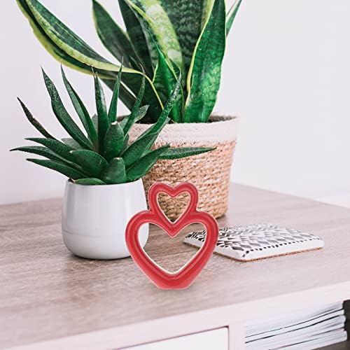 LUOZZY Red Heart Ceramic Sculpture Wedding Centerpiece