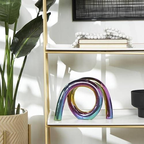 Deco 79 Rainbow Shimmer Ceramic Statue