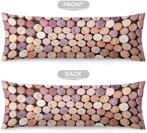 MEIKKO Wine Corks Body Pillow Cover with Zipper 20x54