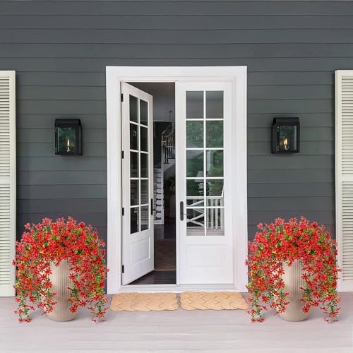 Hrobek Artificial Hanging Flowers Red Spring Decor
