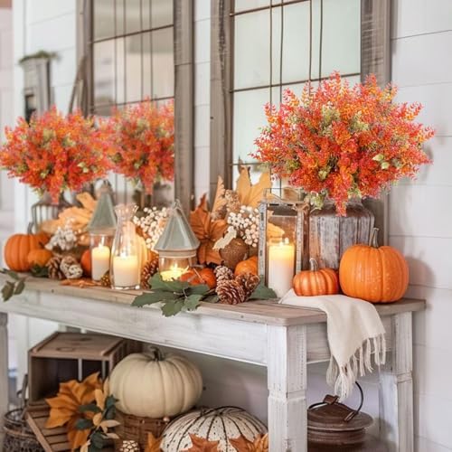 HUAESIN Artificial Autumn Flowers 4 Bundles Fall Decor 1