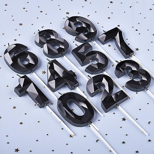 PHD CAKE 276 Inch Crystal Black 5 Number Birthday Candles