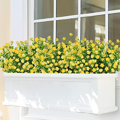 Dremisland 10 Bundles UV Resistant Fake Boxwood Flowers