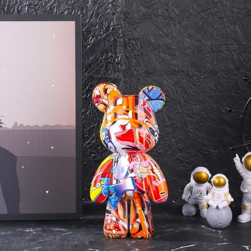 Zige Lily Bear Statue Resin Graffiti Sculpture