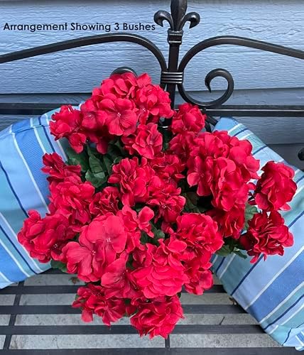 17 Silk Geranium Flower Bush - Red Case of 12