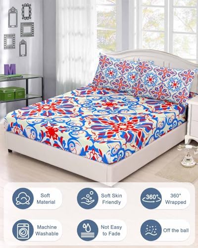 Chees D Zone Queen Fitted Sheet with Deep Pocket and Pillowcases