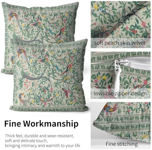 Rustic Floral Pillow Protectors Set of 2 with Zipper