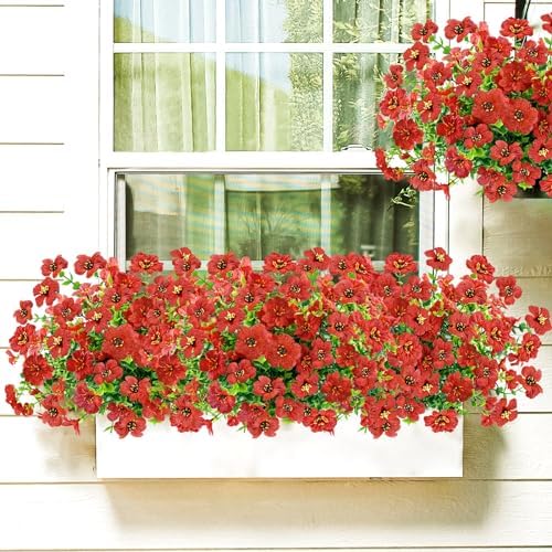 Agusbagli 10 Bundle Artificial Daisy Flowers Outdoor UV Resistant Fake Flowers