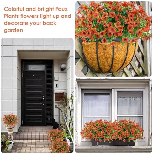 10 Bundle Artificial Faux Flowers for Outdoor Decor