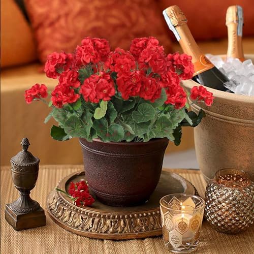 Dremisland 3 Pack Artificial Geranium Flowers