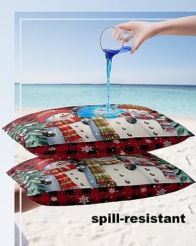 Waterproof Pillow Protectors 2 Pack with Zipper and Plaid Design