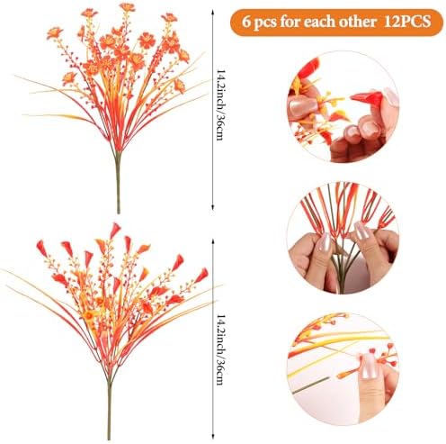 TYLTYS Artificial Fall Flowers 12-Bundle Set UV Resistant