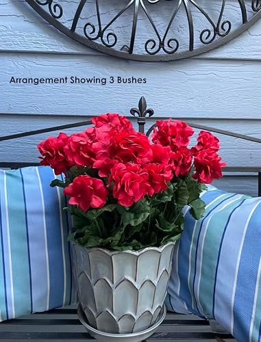 17 Silk Geranium Flower Bush - Red Case of 12