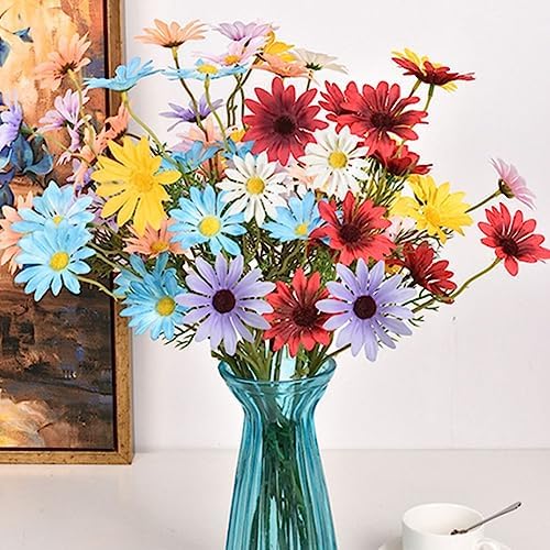 OUKEYI Artificial Daisy Flowers 12 Bundles Red 1