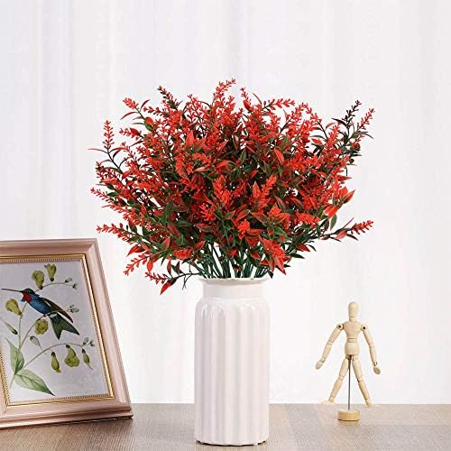 KLEMOO Artificial Lavender Flowers 6PCS Lifelike UV Resistant Decor