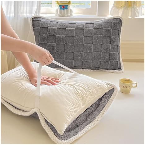Double Sided Velvet Pillowcase Cover with Straps Non-Slip and Breathable