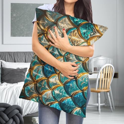 Glittering Fish Scales Pillowcase 30x20 Inches with Zipper