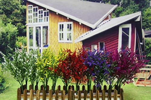 HDZWBNFY Artificial Flowers 12 Bunches UV Resistant White