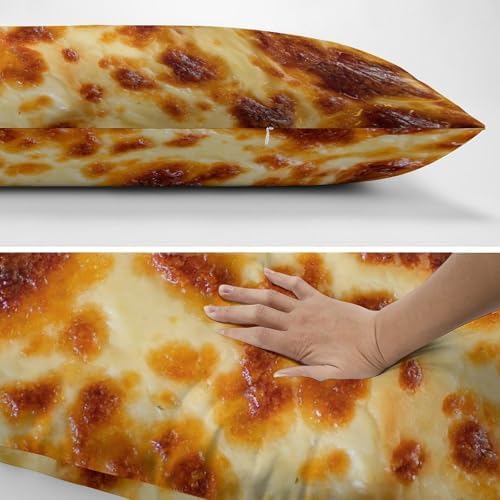 MEIKKO Baked Cheese Crust Body Pillow Cover with Zipper 20x54