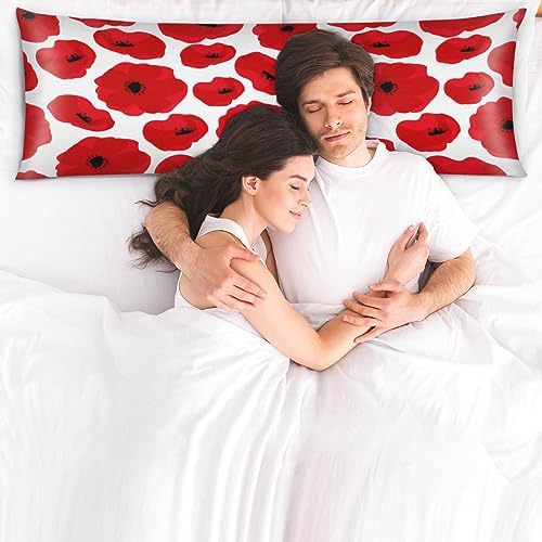Aglebo Poppy Petal Satin Body Pillowcase 21x54