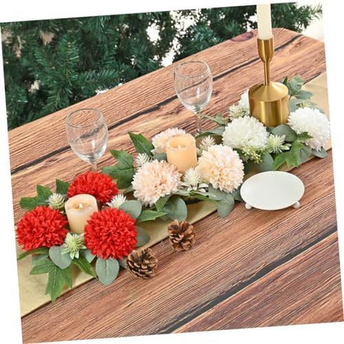 MAGICLULU Artificial Flower Candle Ring Wreath 1