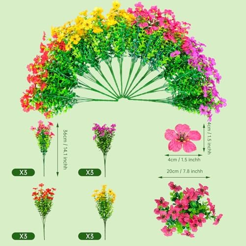 12 Bundles Artificial Daisy Eucalyptus Flowers