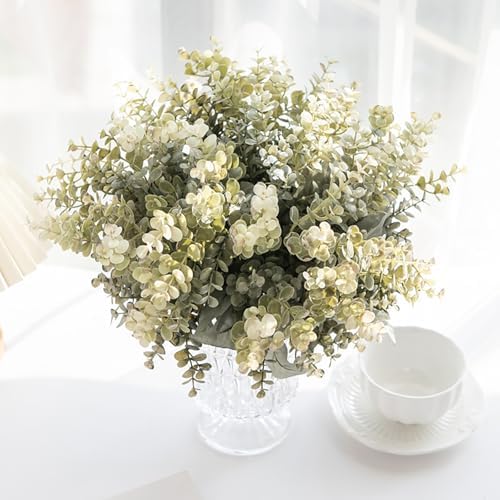 3PCS Artificial Eucalyptus Plants with Vase for Home Decor