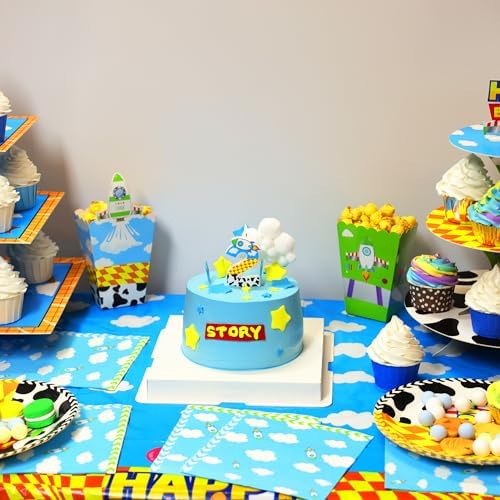 CHENRINDECO Cartoon Rocket Birthday Candle Toy Theme Decor