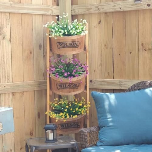 KLUFO 12Pcs Artificial Flowers Set UV Resistant Realistic White